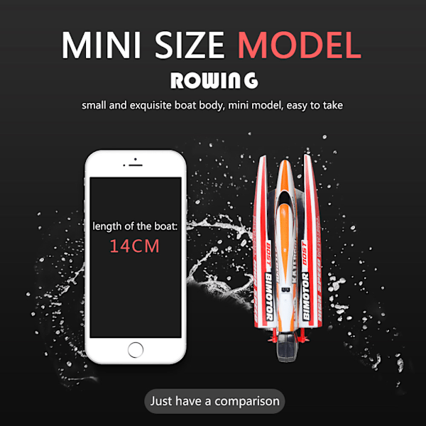 RC 2,4 GHz fjärrkontroll 4-kanals minibåtracing motorbåtsmodell Fartygsfordon (orange)