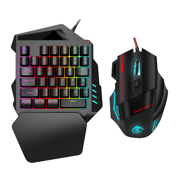 HXSJ J50 Enhånds Gaming Mus Tastatur Sett Datatilbehør for Win2000 / Android / OS X