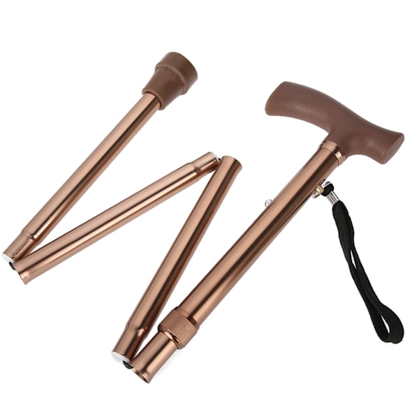 Legerbar Foldbar Ældre Sikkerhedsvandring Stok Guide Blind Stok Krykke Bronze Justerbar Længde