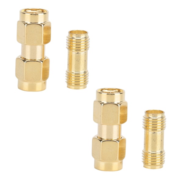 2 stk. SMA Han til Han Dobbelt Pass Adapter 2 stk. SMA Hun til Hun Dobbelt Pass Konnektor Gylden