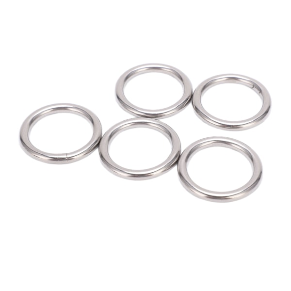 5 stk 304 rustfritt stål runde O-ringer for flere formål sømløs sveising O-ring for yogaringer Hengekøye seiling dykking 5x30 mm