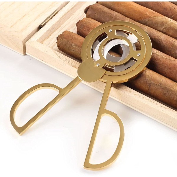 Cigarskærer（22*58*134 mm） Dobbeltskærer i rustfrit stål cigartilbehør Guillotinecigarskærer