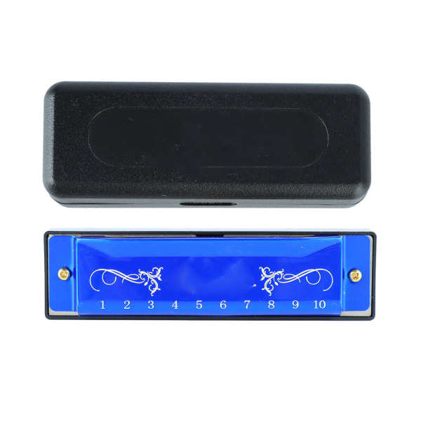 Harmonica 10 Hole 20 Tune C Key Professional Standard suuurut case Kid Beginner Blue