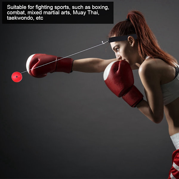 Bokseudstyr Fight Punch Reflex Ball med pandebånd til boksetræning Stress Relief Rød