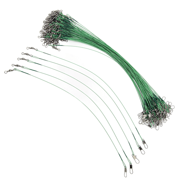 100 st Fiskespö-Swivels Snap Anti-Korrosion Hård Ståltråd för Saltvatten 25cm / 9.8in