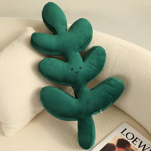 Turtle Back Bambu Soffa Kudde Bladformad Prydnadskudde