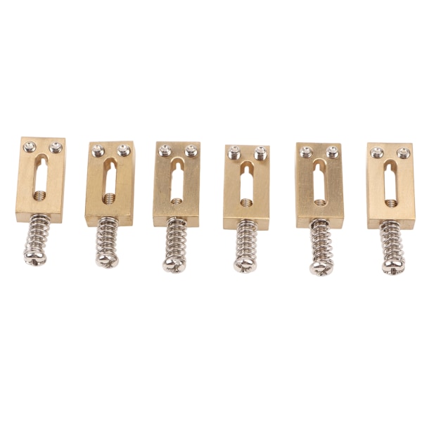 6st Elgitarrbro Sadel Mässing 10,5 mm Pitch Tremolo String Tuning Skruv Sadeltillbehör Silver