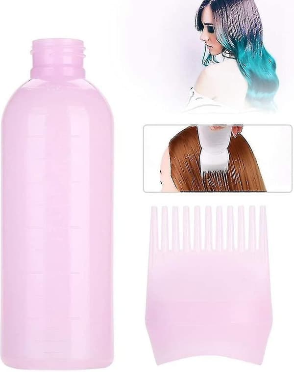 (Pink) 3-pack Applicator Bottle - Hair Dye Comb - Basic Hair Dyeing Tool - Root Applicator
