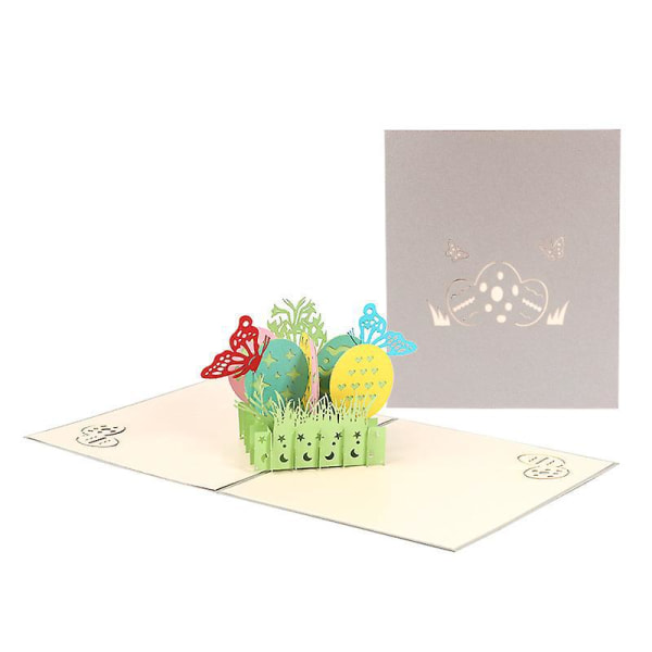 3D Pop Up påskekort, påskedag lykønskningskort med konvolut (påske)