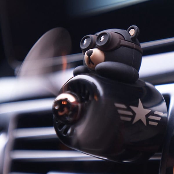 Black Cartoon Bear Pilot Car Air Outlet Dekoration Aroma Diffuser