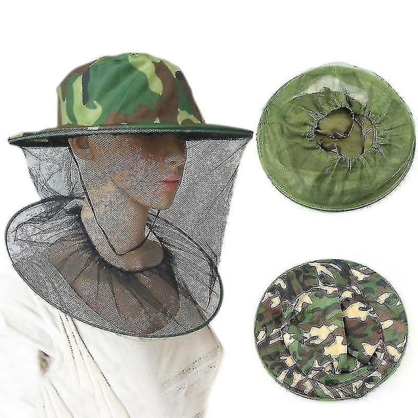 Havebiavlshat Camouflagenet til udendørs myggenet Capmt Hat
