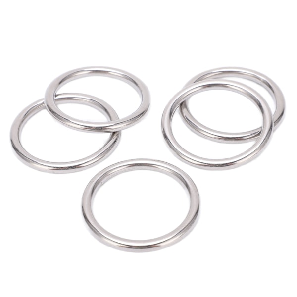 5 stk 304 rustfrit stål runde O-ringe til flere formål sømløs svejsning O-ring til yogaringer Hængekøje sejlads dykning 5x40 mm