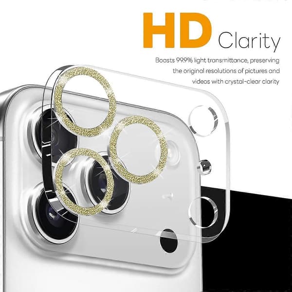 NORTHJO Camera Lens Protector for iPhone 17 Pro, Glitter Bling Circles, Tempered Glass HD Clear 3D Full