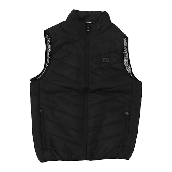 Musta 9-alueinen sähkölämmitteinen liivi, pystykaulus, tyylikäs, kaksoisohjaus, USB-lämmitteinen liivi ulkoilmaan, 3XL