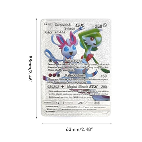 Cartoon Anime Gold Fil Trading Card Set för barnbrädspel och samlarföremål Silverfärgade Silvery