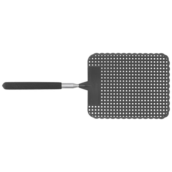 Retractable Plastic Fly Swatter Mosquito Racket with Stainless Steel Rod for Home OfficeBlack