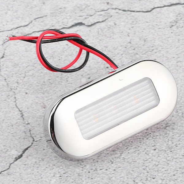 12V DC LED Gangstilyslys Oval Form 3 Lampeperler IP67 Vandafvisende til Marinebåd RV Varmt Hvid