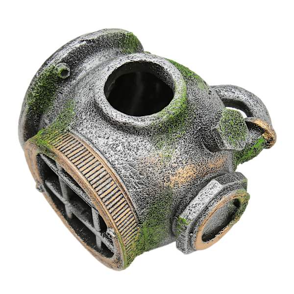 Akvarium Hjelm Ornament Simulation Giftfri Skjulested Hus Harpiks Fiskekum Dekoration til Ferskvand Saltvand