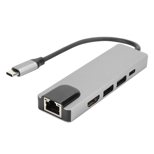 5 i 1 TypeC Hub till HDMI-adapter 4K TypeC till Gigabit Ethernet RJ45 Expansionsport