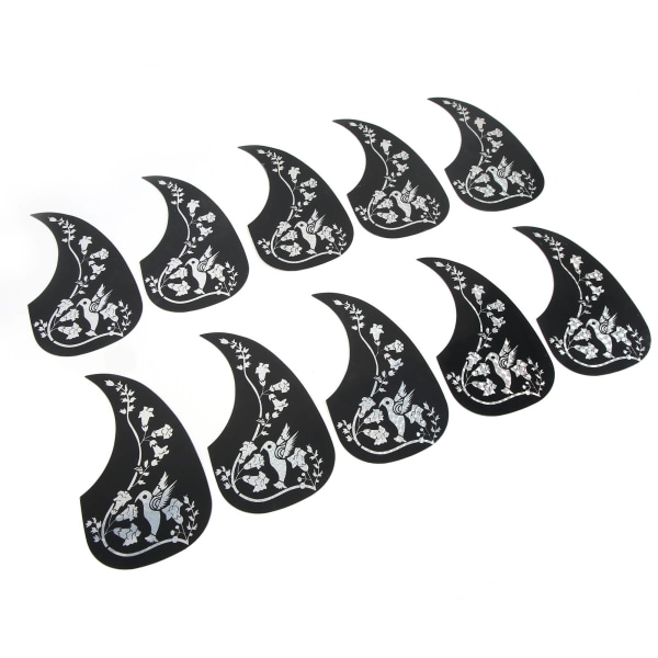 10 stk. akustisk guitar pickguard Vandformet Morning Glory mønster Ridsesikker guitar beskyttelse pickguard sticker sølv