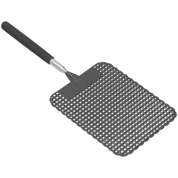 Retractable Plastic Fly Swatter Mosquito Racket with Stainless Steel Rod for Home OfficeBlack