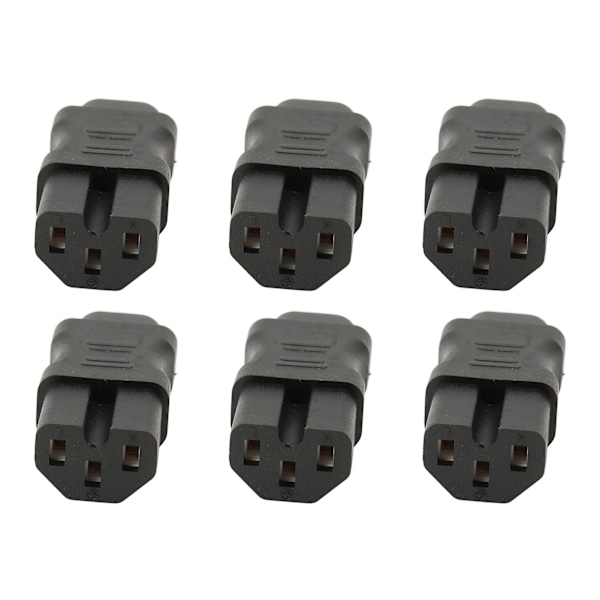 6 stk. IEC320 C8 til IEC320 C15 Strømadapter IEC320 Han C8 til Hun C15 Strømstikadapter til PDU Chassis UPS Stikkontakt