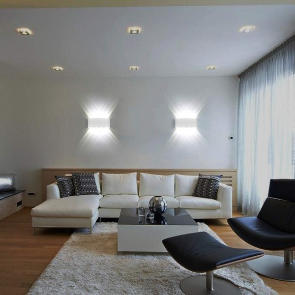 Moderni 8W lämmin valkoinen 3000k alumiininen LED-seinävalaisin olohuoneeseen makuuhuoneeseen eteiseen portaikko keittiö ruokailuhuone (viileä valkoinen-8w)