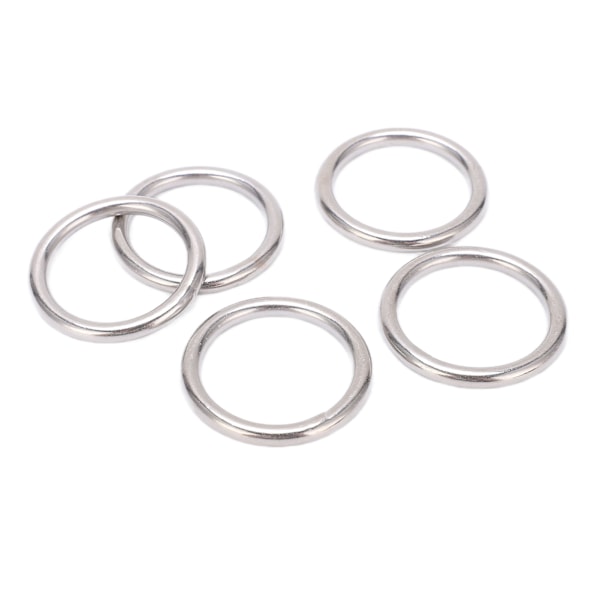 5 stk 304 rustfrit stål runde O-ringe til flere formål sømløs svejsning O-ring til yogaringer Hængekøje sejlads dykning 5x35 mm