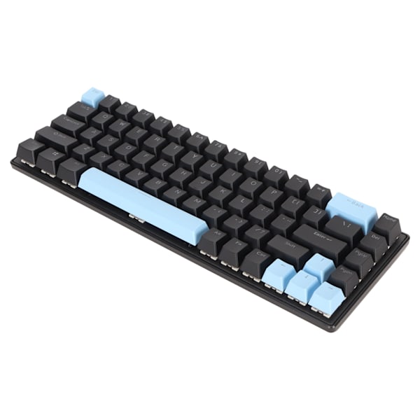 Spilltastatur USB 68 Taster Blå Switch N-Key Rollover 10 RGB Bakgrunnsbelyste Moduser Kabelbundet Tastatur for Skrivebord Bærbar PC Svart Blå