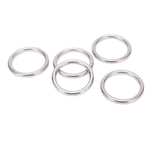 5 stk 304 rustfrit stål runde O-ringe til flere formål sømløs svejsning O-ring til yogaringer Hængekøje sejlads dykning 5x35 mm