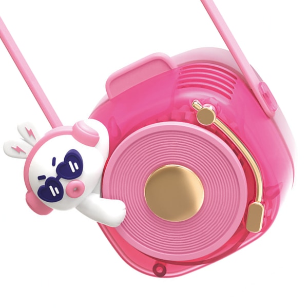Kaulapuhallin Lapainen USB-lataus 3 Nopeutta Säädettävä Puettava Kannettava Ripustettava Kaulapuhallin Ulkoiluun Pinkki