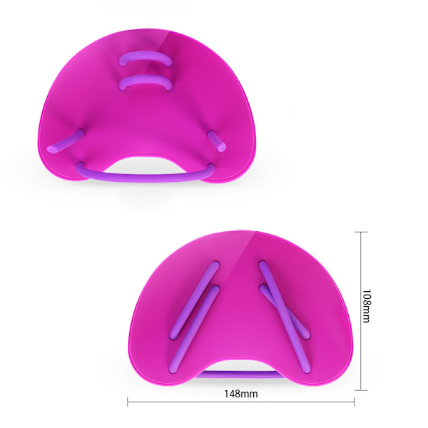 Svømmepaddler Svømmetræning Håndpaddler med justerbare stropper til voksne børn M Størrelse 14,8cmx10,8cm Sort