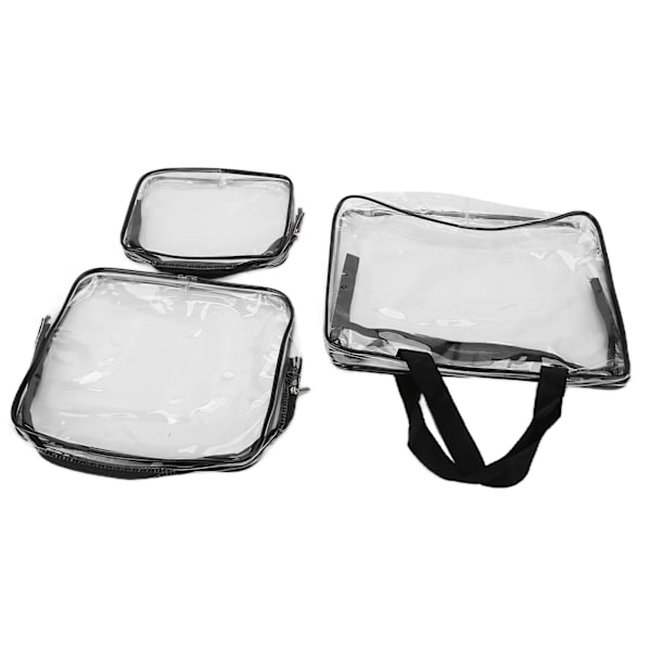 3 st tvättväska PVC transparent kosmetisk väska miljöskydd reseförvaringsväska