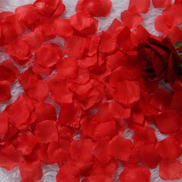 2000 stykker Simulerte kronblad Simulerte roseblader Håndspredte blomster Bryllupsrom Falske kronblader Bryllup
