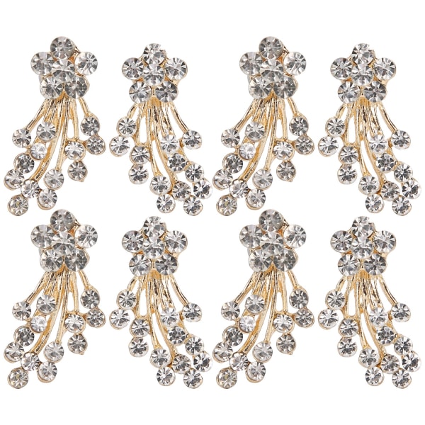 Perler Rhinestones Blomst DIY Tøj Sko Smykker Dekoration Tilbehør 3 x 1,8 cm Hvide diamanter Shooting Star buket