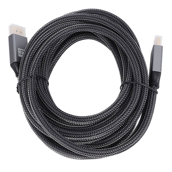 DisplayPort 1.4 Kabel 8K 5 Meter Lang Holdbar Nylon Stilful Grå Højhastigheds Computer DisplayPort Kabel til PC Skærm