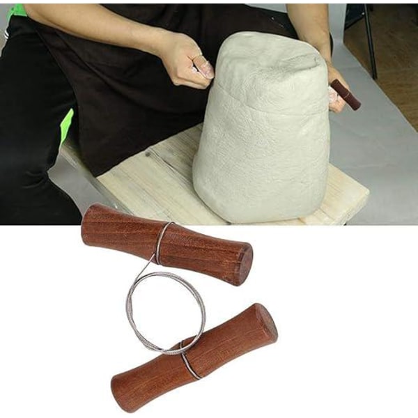 59CM rustfrit stål lerskæretråd, skæretråd til lerkunst lerskulpturværktøj ost legedejskærer keramikværktøj