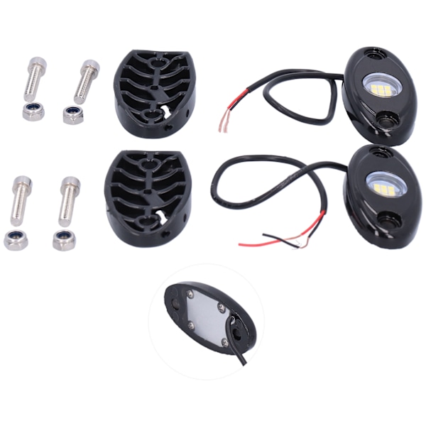 Par Rocklys Hvite 9LEDs IP68 Chassis Underglow Lampe Universell for Bil Lastebil ATV RZR UTV