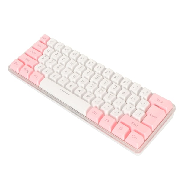 60 % Langallinen Pelikirjoitin RGB Mini-näppäimistö Mekaniikan jäljittely Kompakti 61 Näppäintä Näppäimistö Pelaajille Kirjoittajille Vaaleanpunainen Valkoinen
