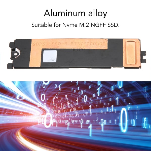 Slitesterk aluminiumslegering SSD kjøleribbedeksel for Nvme M.2 NGFF SSD