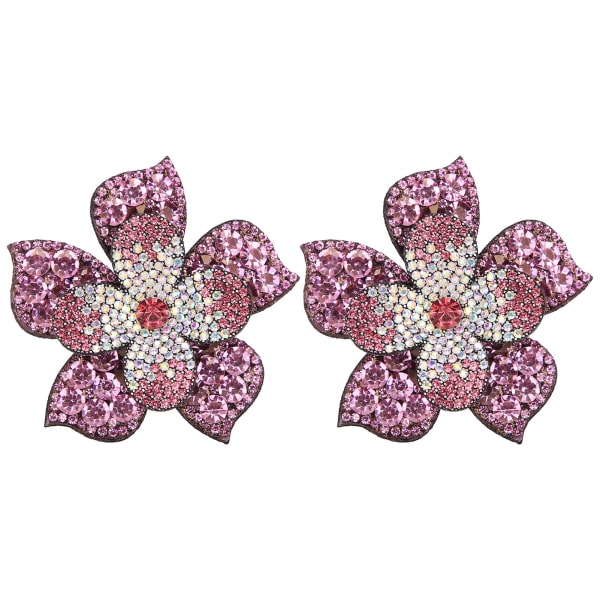 2st Kristall Diamantlappar Applikationer Klistermärken Blomma Kläder Skor Dekoration DIY Tillbehör Rosa