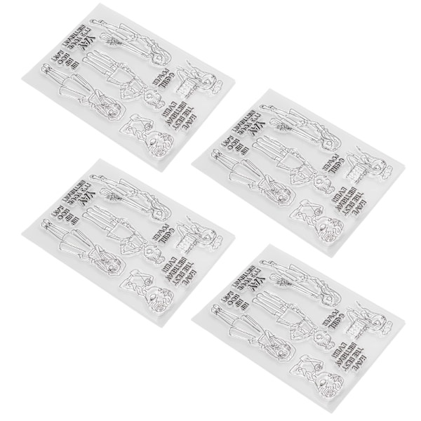 4 ST Klara Stämplar Klistra Upprepade Gånger Återvinning DIY Produktion TPR Korttillverkningsstämplar för Fotoalbum
