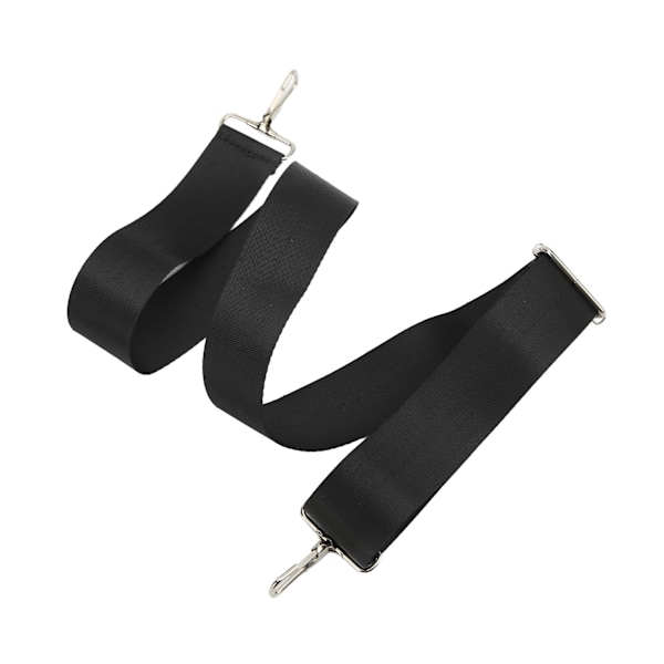 1m justerbar nylon skuldertaskebælte med dobbelt spænde Anti-slip computer taske Rem sort