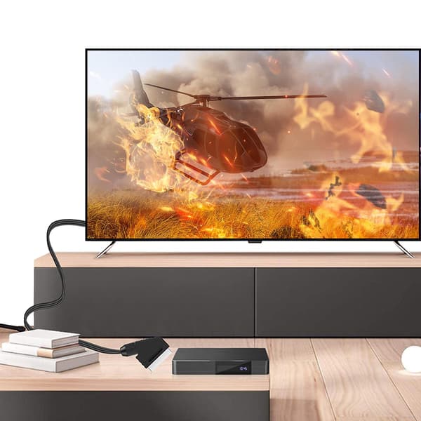 Scart til HDMI-kompatibel konverteringsadapterkabel 1m/3.28ft Sort
