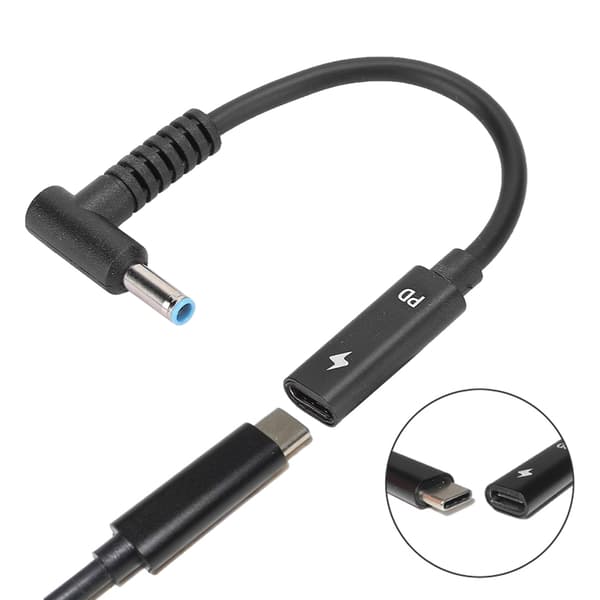 Type C Hun til 4,5 mm x 0,6 mm Strømadapterkabel Stik Konverter Opladerkabel til HP