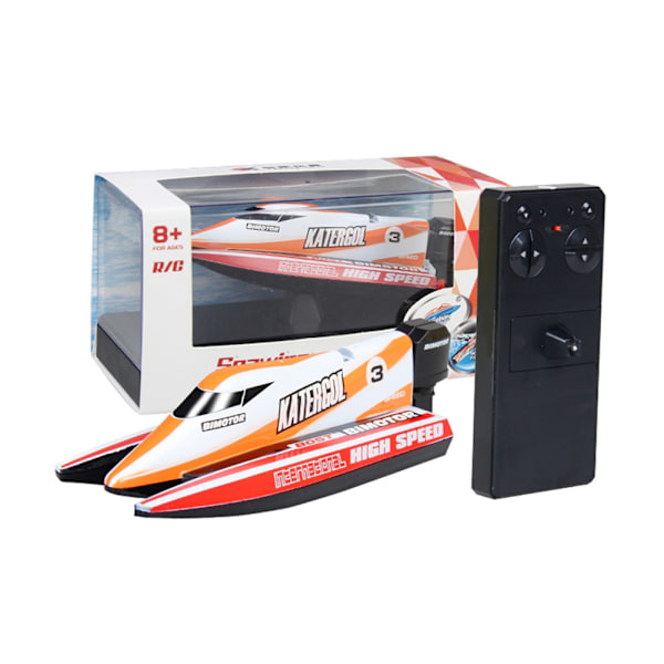 RC 2,4 GHz fjernkontroll 4-kanals minibåtracing motorbåtmodell Fartøy (oransje)