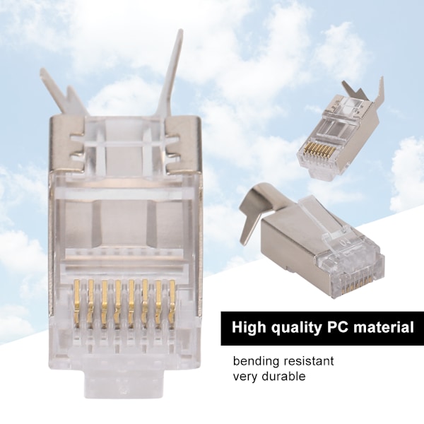 10 stk. Skjermet RJ45 8P8C CAT7 30GIP Kommunikasjonsnettverk Serverkontakter Ethernet-kabel RJ45