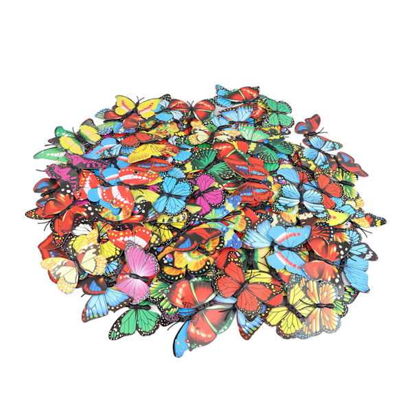 200 stk 7 cm sommerfugl vegg klistremerker PVC 3D sommerfugler flyttbare vegg klistremerker for hjem rom soverom fest dekorasjon