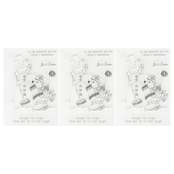 3 stk klart stempel Unik snømanndesign Resirkulerbare transparente pregingstempler for DIY Scrapbook Crafts