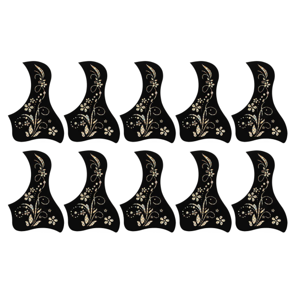 10 stk Akustisk gitar Pick Guard Flower Grass Laser mønster Ripebestandig gitar Pickguard Sticker Silver